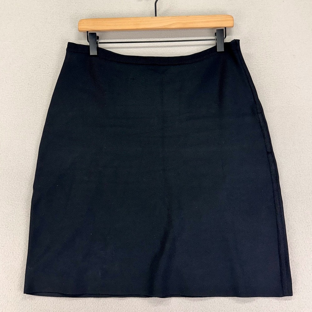 Ralph Lauren Purple Label Knit Skirt Womens 12 Black Pencil Skirt Career